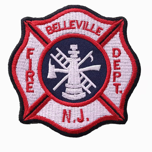 Belleville Fire Department Maltese Cross, Embroidered Patch 3.5" x 3.5" (5 Pack)