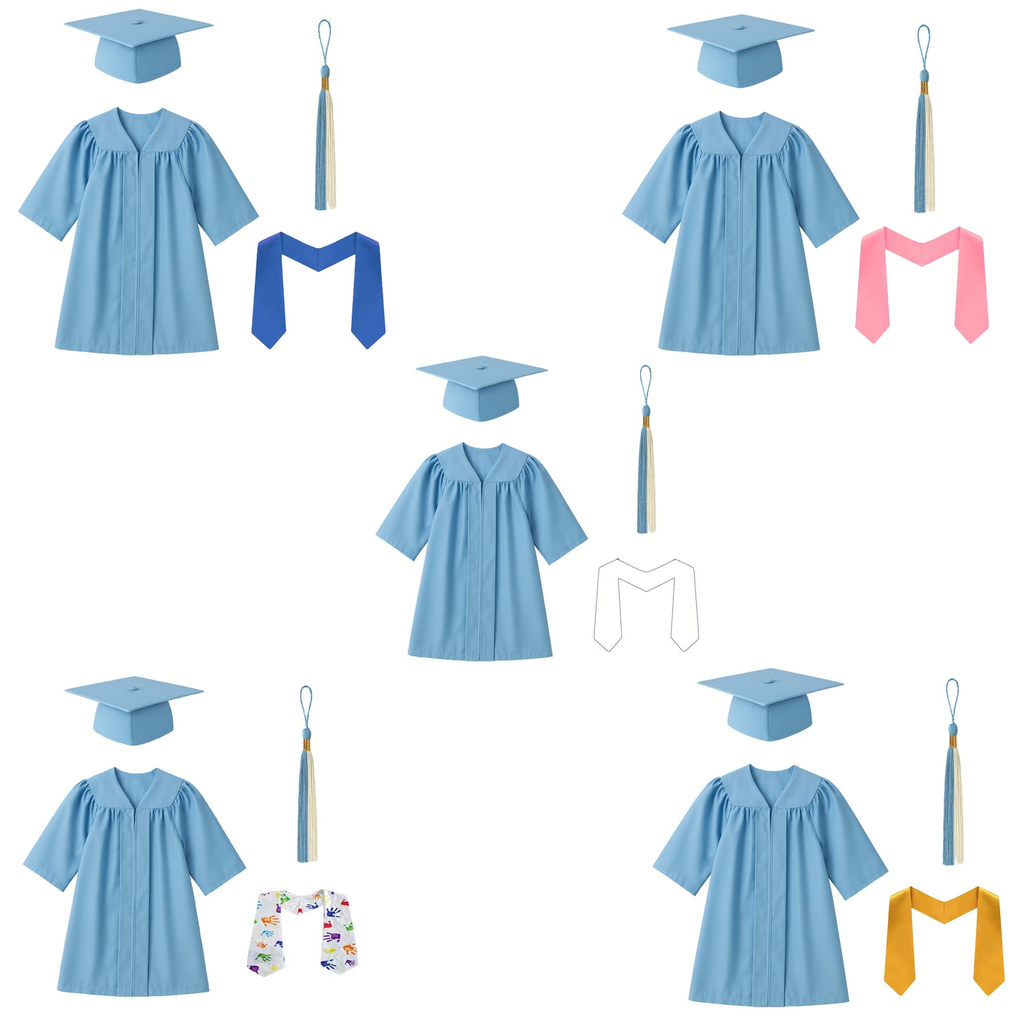 Kinder Club Products Cap & Gown Package with Stole